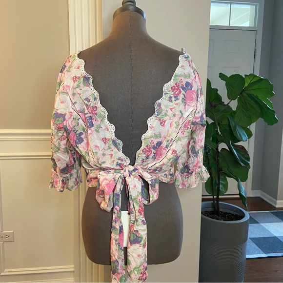 LoveShackFancy KARSTEN top, balloon sleeves, size XL, NWT - Picture 6 of 9